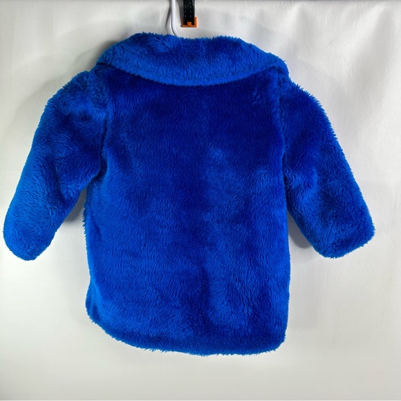 Vintage Sears Winter Faux Fur Coat Blue Child's Kid's Size 3 MISSING One Button - Picture 2 of 16